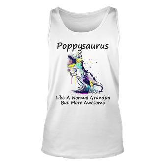 Poppysaurus Definition Funny Poppy Saurus Grandpa Dinosaur Unisex Tank Top | Mazezy