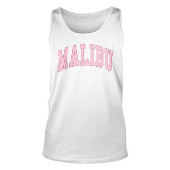 Preppy Varsity Pink Malibu California - Classic Unisex Tank Top | Mazezy