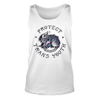 Protect Trans Youth Possum Support Trangender Lgbt Pride Unisex Tank Top | Mazezy