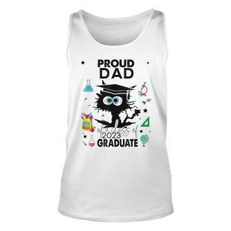 Proud Dad Of A Class Of 2023 Graduate Cool Funny Black Cat Unisex Tank Top | Mazezy