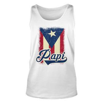 Puerto Rican Flag Papi Puerto Rico Dad Father Day Gift Unisex Tank Top | Mazezy