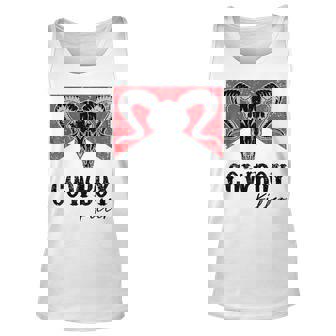 Punchy Cowboy Killer Bull Horn Vintage Western Cowgirl Rodeo Rodeo Tank Top | Mazezy