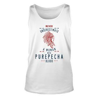 Purepecha Native Mexican Indian Woman Never Underestimate Unisex Tank Top - Seseable