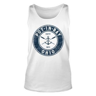Put-In-Bay Ohio Oh Vintage Boat Anchor & Oars Unisex Tank Top | Mazezy