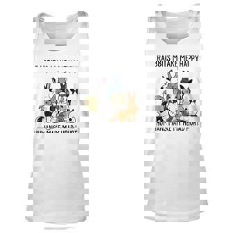 Rabbits Make Me Happy Humans Make My Head Hurt Unisex Tank Top | Mazezy