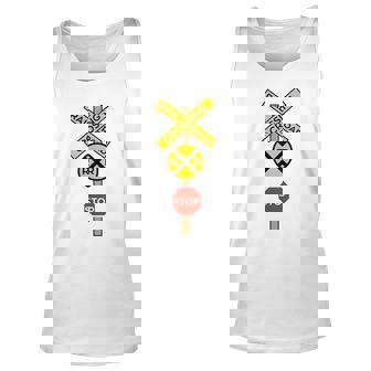 Railroad Crossing | Cute Road Sign Crossing Gift Unisex Tank Top | Mazezy