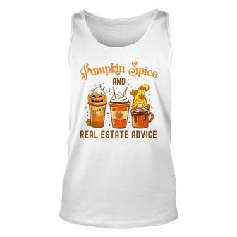 Real Estate Halloween Pumpkin Spice And Real Estate Advice Tank Top | Mazezy