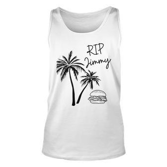 Rest In Peace Jimmy Cheeseburger Palm Trees Tank Top | Mazezy UK