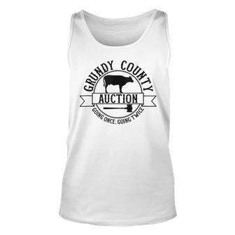 Retro Cow Cattle Grundy County Auction Western Country Farm Unisex Tank Top - Seseable