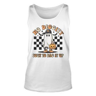 Retro Ghost Halloween No Diggity Bout To Bag It Up Tank Top - Seseable