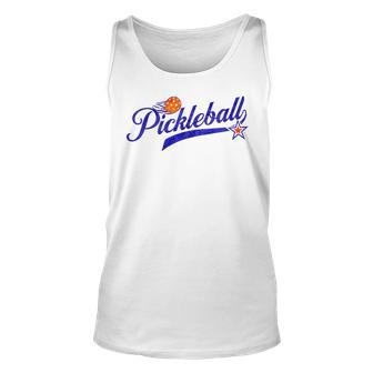 Retro Style Pickle Ball Lovers Pickleball Unisex Tank Top - Monsterry