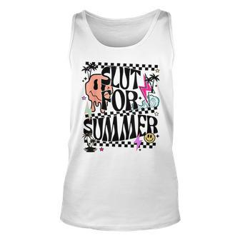 Retro Summer Slut For Summer Cute Vacation Checkered Unisex Tank Top | Mazezy