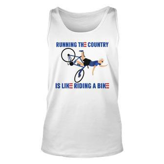 Running The Country Is Like Riding A Bike Joe Biden Running Tank Top | Mazezy