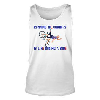 Running The Country Is Like Riding A Bike Running Tank Top | Mazezy