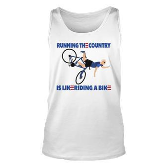 Running The Coutry Is Like Riding A Bike Joe Biden Running Tank Top | Mazezy