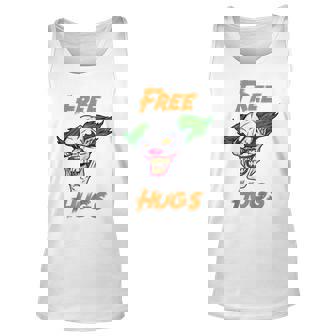 Sad Scary Clown Face Free Hugs Halloween Joke Unisex Tank Top | Mazezy
