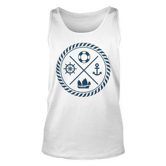 Sailing Icons Anchor Wheel Boat T Sailing Top Unisex Tank Top | Mazezy