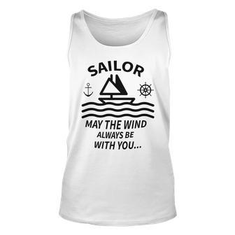 Sailor Design Ocean Anchor Sring Wheel Sail Unisex Tank Top | Mazezy