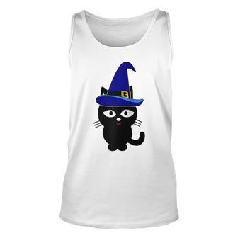 Scary Halloween Black Cats Wizard Witch Kitty Cat Unisex Tank Top | Mazezy