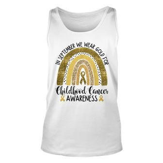 In September We Wear Golden Ribbon For Childhood Cancer Tank Top | Mazezy