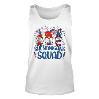 Shenanigans Squad 4Th Of July Gnomes Usa Gnomies American Unisex Tank Top | Mazezy