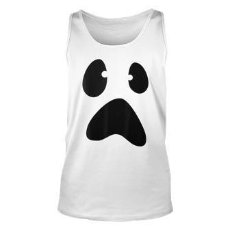 Silly Ghost Face Ghost Scary Face Lazy Halloween Tank Top | Mazezy