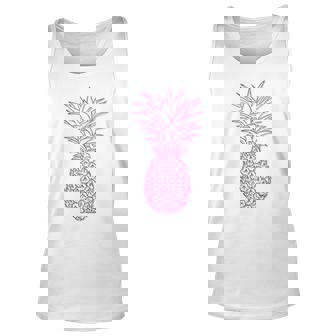 Simple Cute Pink Magenta Pineapple Unisex Tank Top - Thegiftio UK