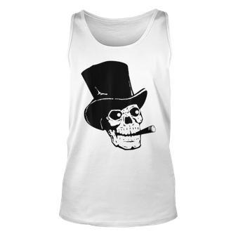 Skull With Top Hat And Cigar Standard T Cigar Tank Top | Mazezy