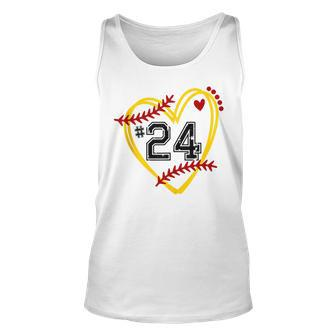 Softball Jersey 24 Trendy Softball Softball Heart Softball Tank Top | Mazezy CA