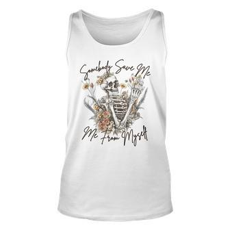 Somebody Save Flora Me Me From Western Myself Skeleton Tank Top - Monsterry AU