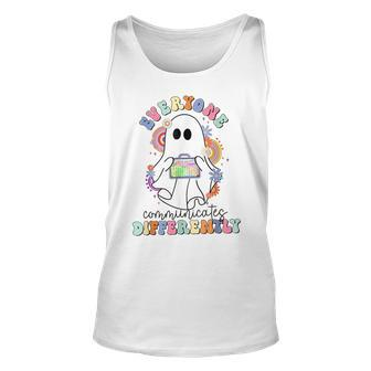 Speech Therapy Halloween Everyone Communicate Differently Tank Top - Monsterry DE