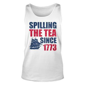 Spilling The Tea Since 1773 Vintage Fourth Of July Patriotic Tank Top | Mazezy