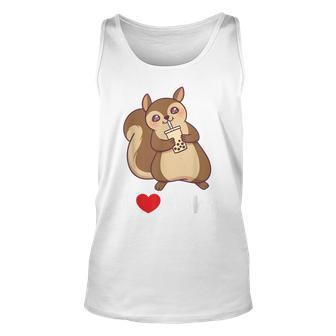 Squirrel I Love Boba Bubble Milk Tea Funny Gift Cute T Unisex Tank Top | Mazezy