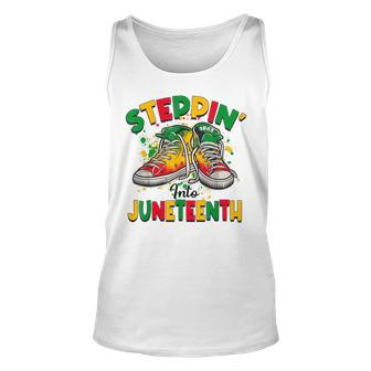 Steppin Into Junenth Like My Ancestors Shoes Unisex Tank Top - Seseable