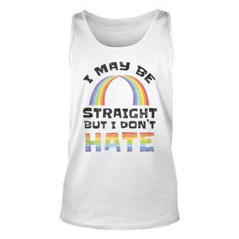 Straight Dont Hate Lgbtq Gay Pride Ally Unisex Tank Top | Mazezy