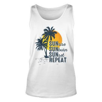 Sunrise Sunburn Sunset Repeat Vacation Beach Vacation Tank Top | Mazezy