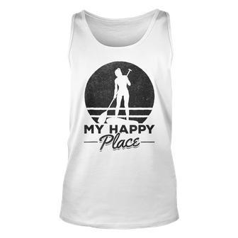 Sup Girl My Happy Place I Water Sports Stand Up Paddleboard Unisex Tank Top | Mazezy