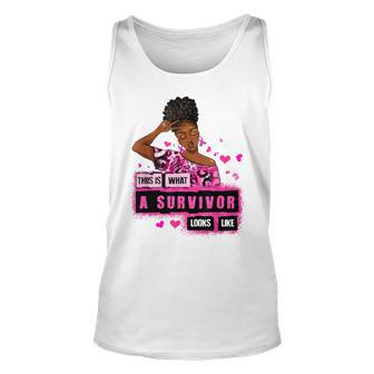 This Is What A Survivor Looks Like Black Woman Breast Cancer Tank Top - Monsterry