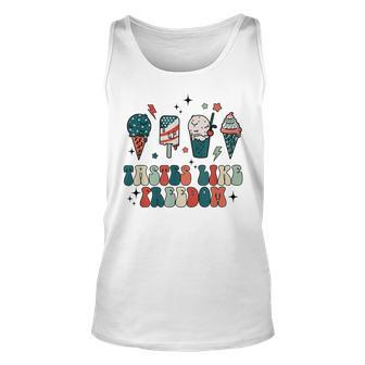 Tasted Like Freedom 4Th Of July Ice Creams Toddler Kids Freedom Tank Top | Mazezy