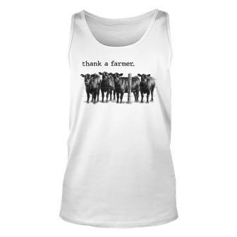 Thank A Farmer Cow Lover Heifer Lover Agriculture Outfit Unisex Tank Top - Monsterry
