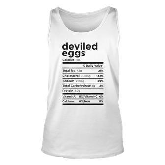 Thanksgiving Deviled Eggs Nutrition Facts Costume Funny Unisex Tank Top | Mazezy