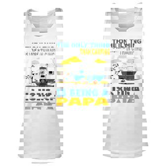 The Only Thing I Love More Than Camping Is Being A Papa Gift For Women Unisex Tank Top - Thegiftio UK