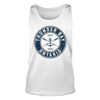 Thunder Bay Ontario Vintage Boat Anchor & Oars Unisex Tank Top | Mazezy