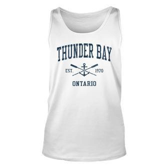 Thunder Bay Vintage Navy Crossed Oars & Boat Anchor Unisex Tank Top | Mazezy