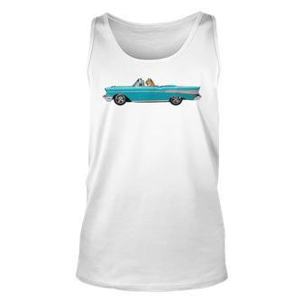 Tiger In A Convertible Classic Car Funny Unisex Tank Top | Mazezy