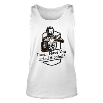 Try Drinking Meme Alcohol Therapy Cocktail Shaker Unisex Tank Top | Mazezy AU