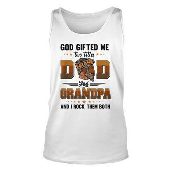 Two Tiles Proud Black Dad Grandpa Fathers Day Junenth Unisex Tank Top | Mazezy