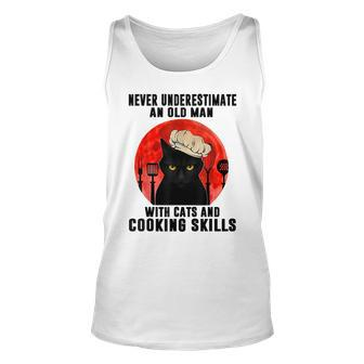 Never Underestimate An Old Man With Cats And Cooking Skills Old Man Tank Top | Mazezy