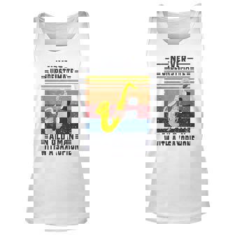 Never Underestimate An Old Man With A Saxophone Old Man Tank Top | Mazezy