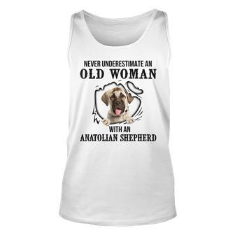 Never Underestimate An Old Woman With An Anatolian Shepherd Old Woman Tank Top | Mazezy